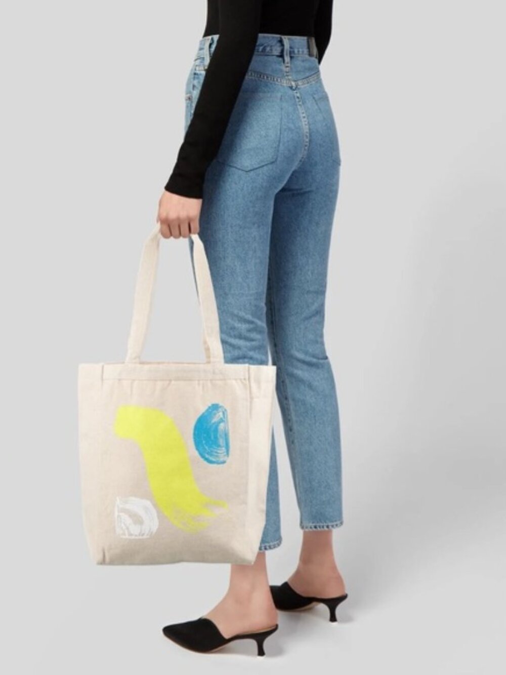 Tanya Taylor x Fashion Our Future Canvas Printed Tote Bag, "The Right To Tote" - Picture 5 of 9